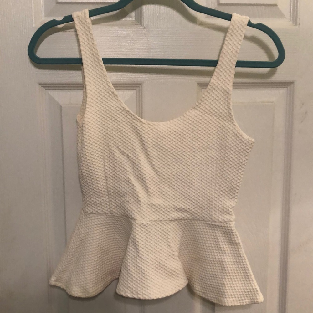 Ivory peplum top Sz Sm